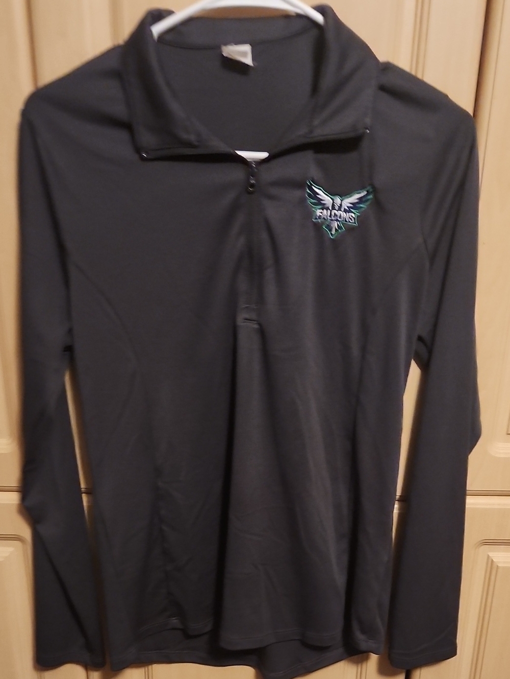 Sport-Tek Black Long-Sleeve Quarter-Zip with Falcons Embroidered Logo